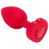 b-vibe coração - vibrador anal com rádio e bateria (vermelho)