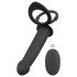 Veludo Preto Double F - vibrador anal strap-on (preto)