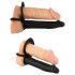Veludo Preto Double F - vibrador anal strap-on (preto)