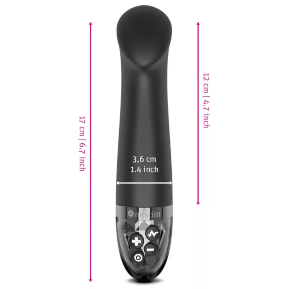 mystim - vibrador eletroestimulador ponto G - recarregável - preto