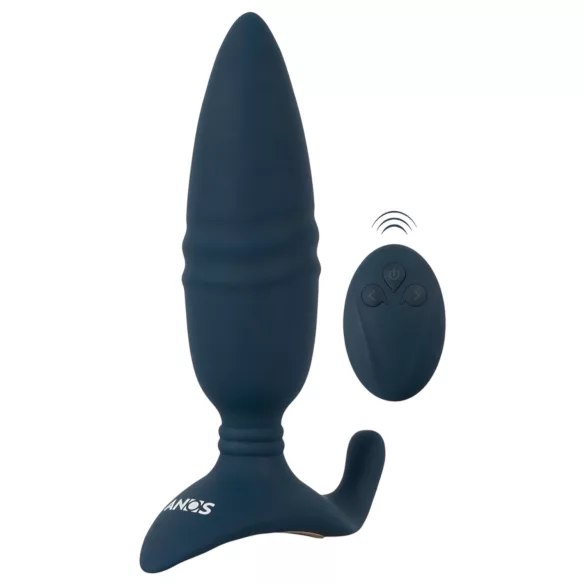 ANOS - vibrador anal com controle remoto - função empurrar - silicone azul