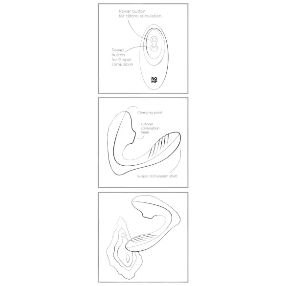ROMP Reverb - vibrador ponto G e sucção clitóris 2 em 1 - silicone lilás