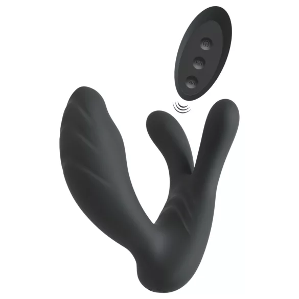 Smile - vibrador ponto G e próstata - controle remoto - silicone preto