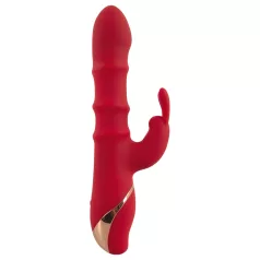   You2Toys - vibrador rabbit com anel rotativo - silicone vermelho