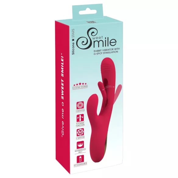 Smile - vibrador clitóris com língua - recarregável - silicone vermelho