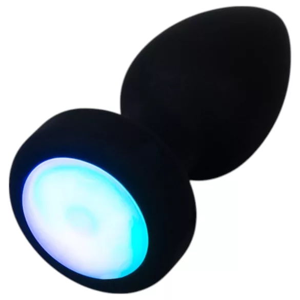 ANOS - plug anal vibratório luminoso - silicone preto