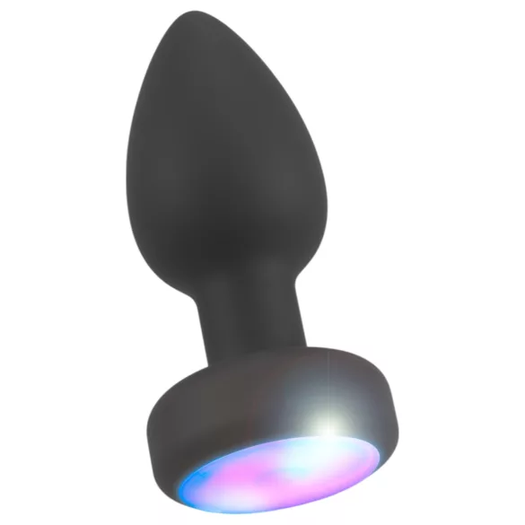 ANOS - plug anal vibratório luminoso - silicone preto