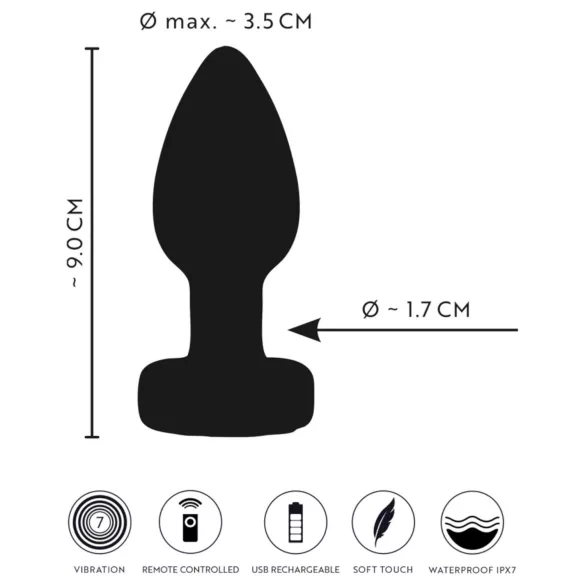 ANOS - plug anal vibratório luminoso - silicone preto