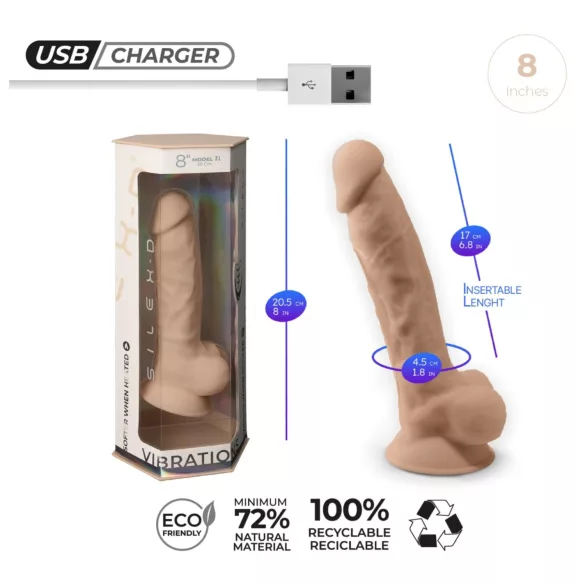 Silexd 8 - vibrador com controle remoto para testículos - cor natural