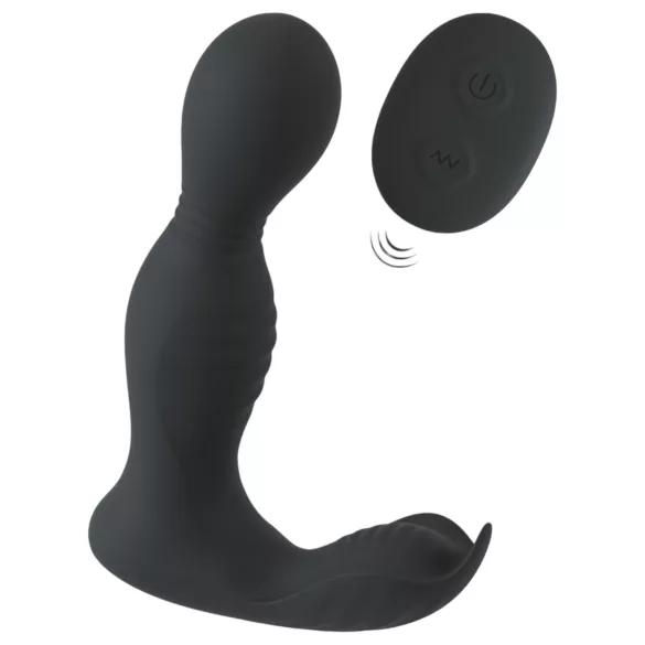 Rebel - vibrador próstata 2 em 1 com controle remoto - silicone preto