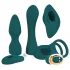 Couples Choice - Vibrador 4 em 1 ajustável com controlo remoto (turquesa)
