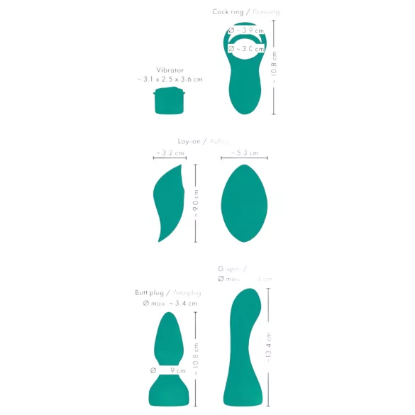 Couples Choice - Vibrador 4 em 1 ajustável com controlo remoto (turquesa)