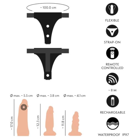 You2Toys - kit de dildo com cinta - cor natural