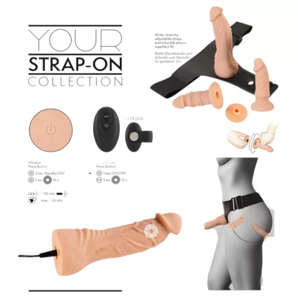 You2Toys - kit de dildo com cinta - cor natural
