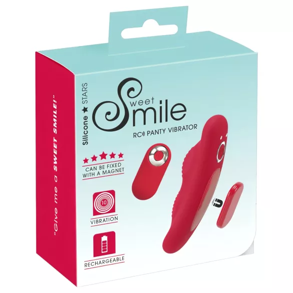 Smile - vibrador discreto para calcinha com controle remoto - vermelho
