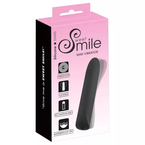 Smile - mini vibrador recarregável à prova d’água preto