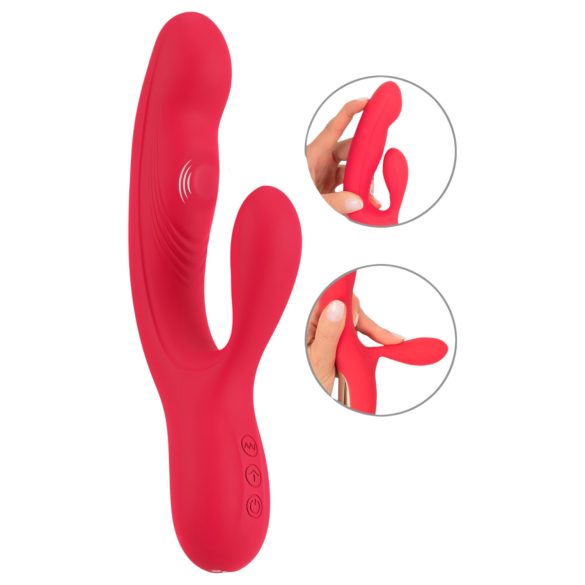 Coelhinho Vibrante Smile - vibrador recarregável com 3 motores (vermelho)