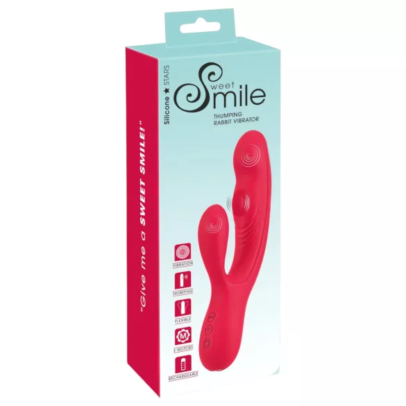 Smile Thumping Rabbit - vibrador rabbit 3 motores recarregável - vermelho
