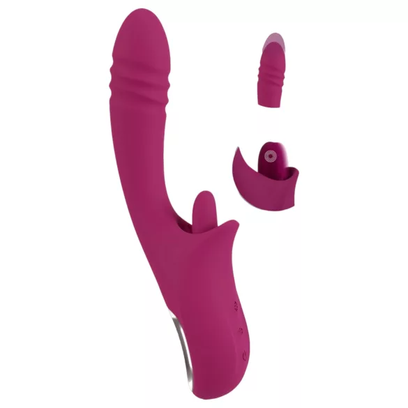 Javida - vibrador com língua e movimento de vai e vem - silicone roxo