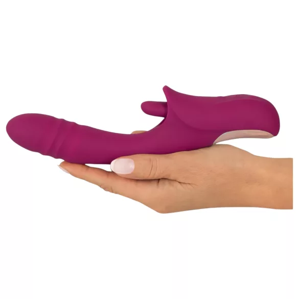 Javida - vibrador com língua e movimento de vai e vem - silicone roxo