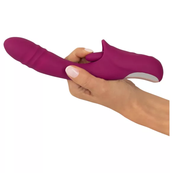 Javida - vibrador com língua e movimento de vai e vem - silicone roxo