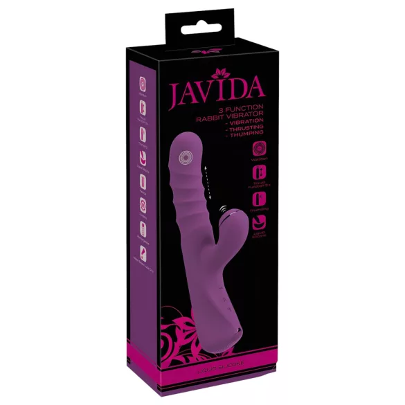 Javida - vibrador rabbit 3 em 1 - silicone roxo