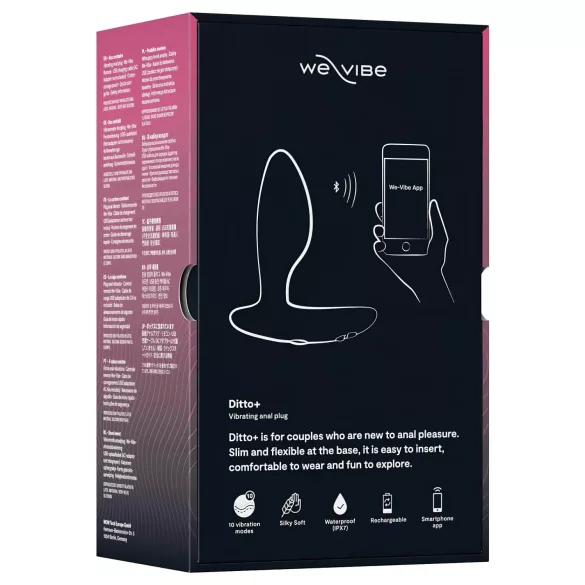 We-Vibe Ditto+ - vibrador anal recarregável inteligente - silicone preto