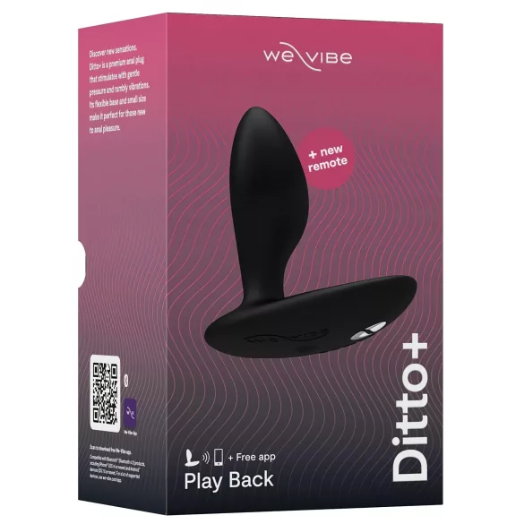We-Vibe Ditto+ - vibrador anal recarregável inteligente - silicone preto