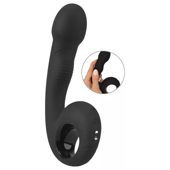 Black Velvets - vibrador ponto G e ponto P - silicone preto