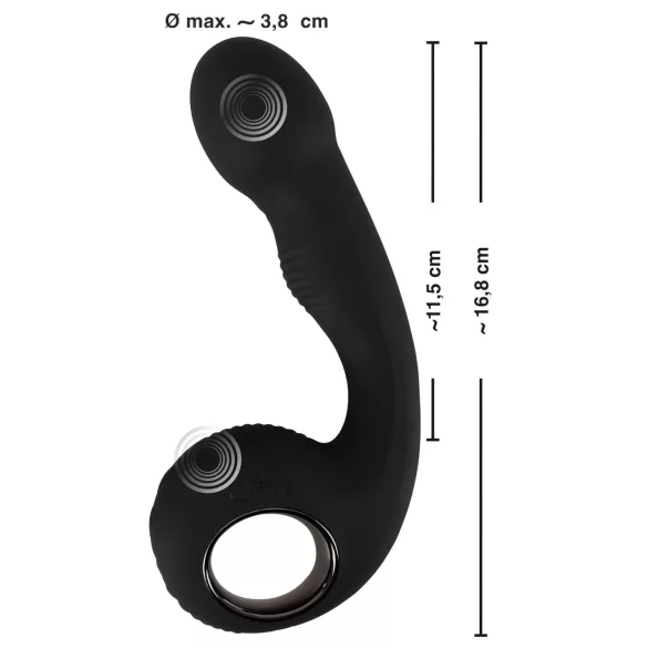 Black Velvets - vibrador ponto G e ponto P - silicone preto