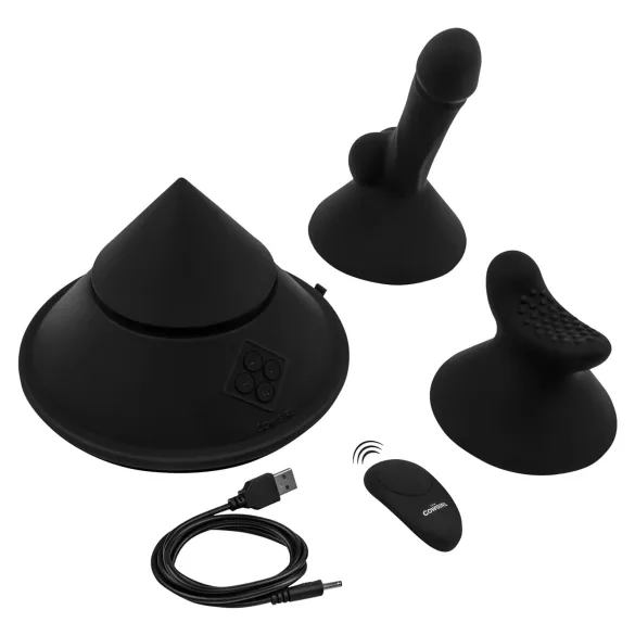 The Cowgirl Cone - máquina de sexo inteligente com vários acessórios (preto)