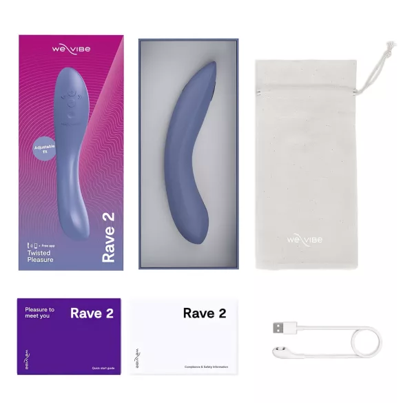 We-Vibe Rave 2 - Vibrador de ponto G controlado por app (azul)