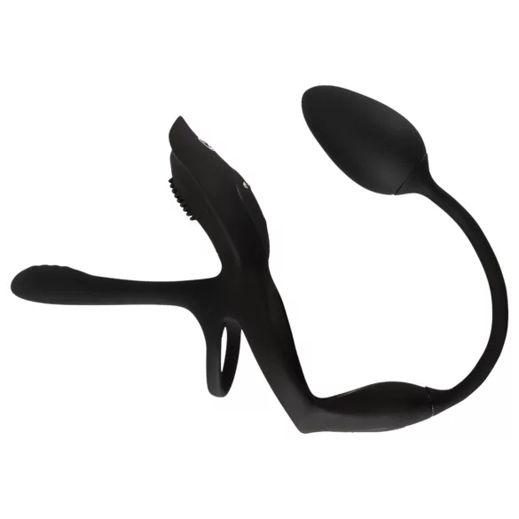 Couples Choice - anel peniano vibratório multifunção - silicone preto