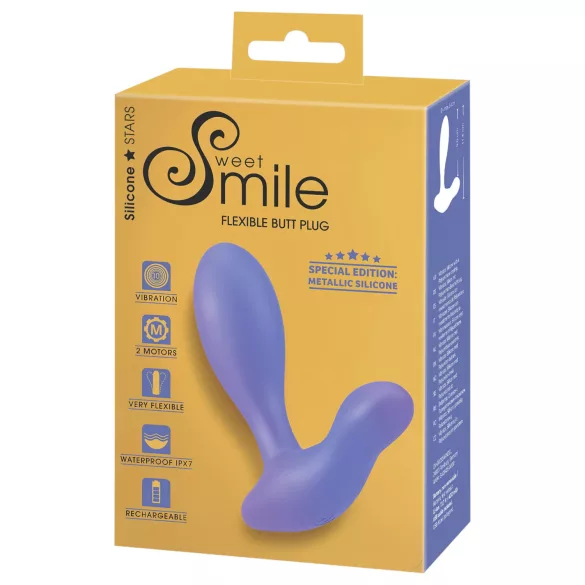 Smile - plug anal vibratório - silicone azul