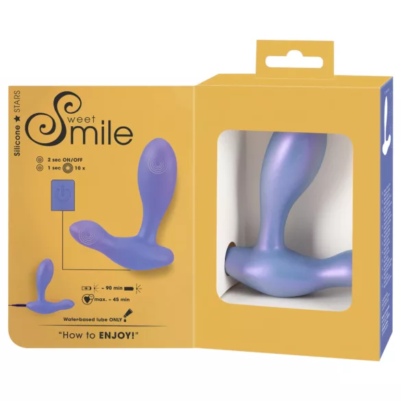Smile - plug anal vibratório - silicone azul