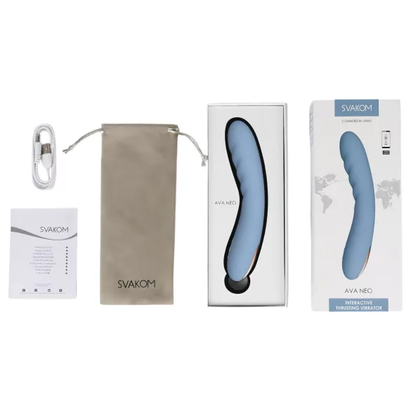 Svakom Ava Neo - Vibrador com função de estocadas controlado por app (azul)