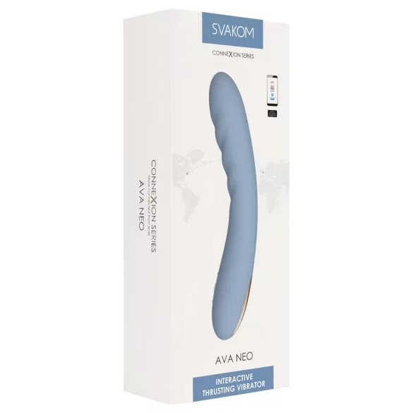 Svakom Ava Neo - Vibrador com função de estocadas controlado por app (azul)