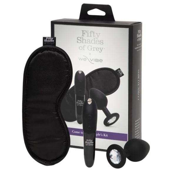 Conjunto de 3 peças "Venha para a Cama" Cinza 50 Tons (preto)