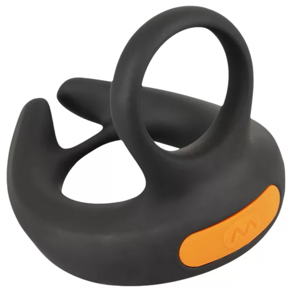 Rebel - anel peniano vibratório e vibrador para escroto - silicone preto
