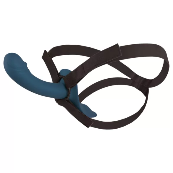 You2Toys - vibrador com cinta conjunto - silicone preto azul