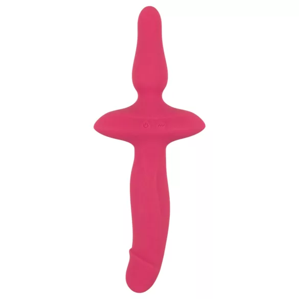 Couples Choice - vibrador e plug anal 2 em 1 - silicone rosa
