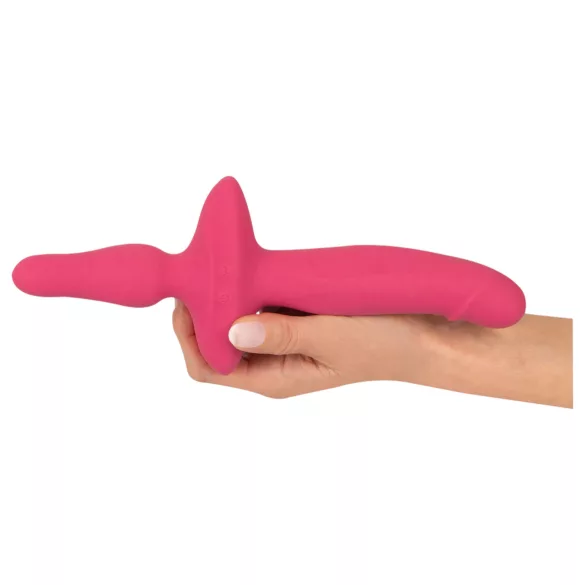 Couples Choice - vibrador e plug anal 2 em 1 - silicone rosa