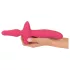 Couples Choice - vibrador e plug anal 2 em 1 - silicone rosa