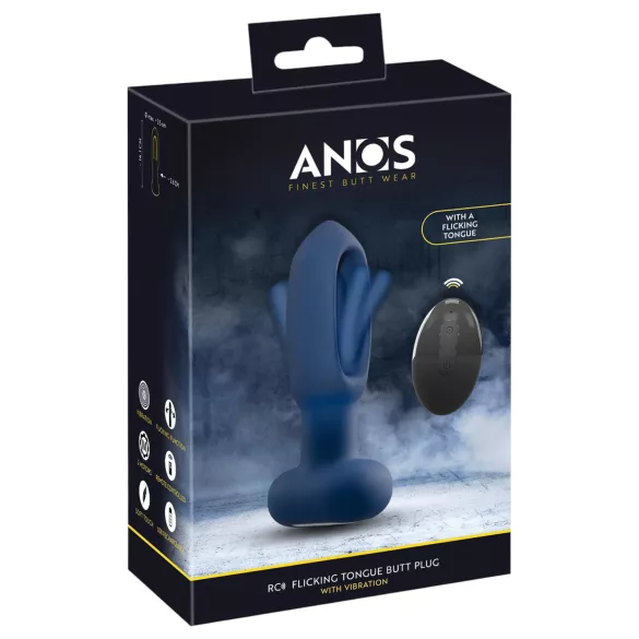 ANOS - vibrador anal com língua - silicone azul