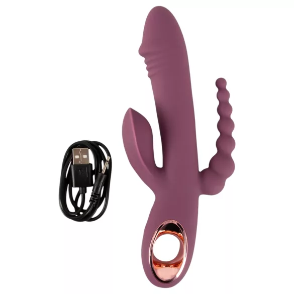 You2Toys - vibrador triplo recarregável - silicone roxo