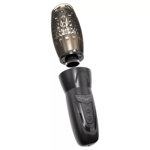 Stroker - masturbador rotativo, de vai‑e‑vem e vibratório (preto)