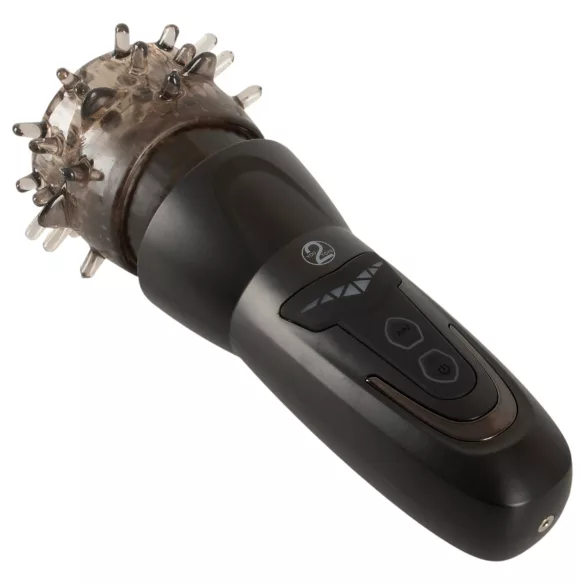 Stroker - masturbador rotativo, de vai‑e‑vem e vibratório (preto)