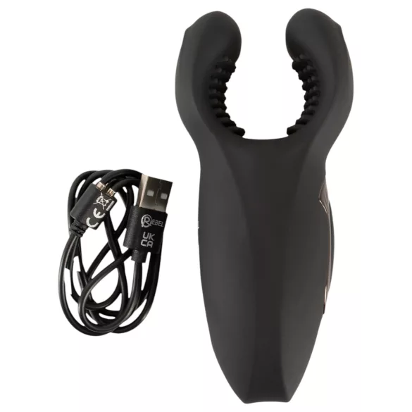 Rebel - vibrador para gland com braço móvel e vibração (preto)