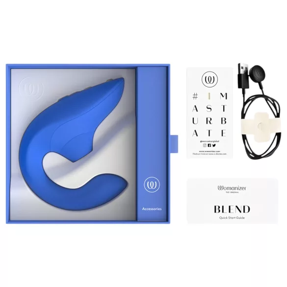 Womanizer Blend - vibrador de ponto G e estimulador de clitóris (azul)