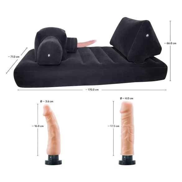 You2Toys Velvet Luxury - máquina de sexo com cama integrada - preto